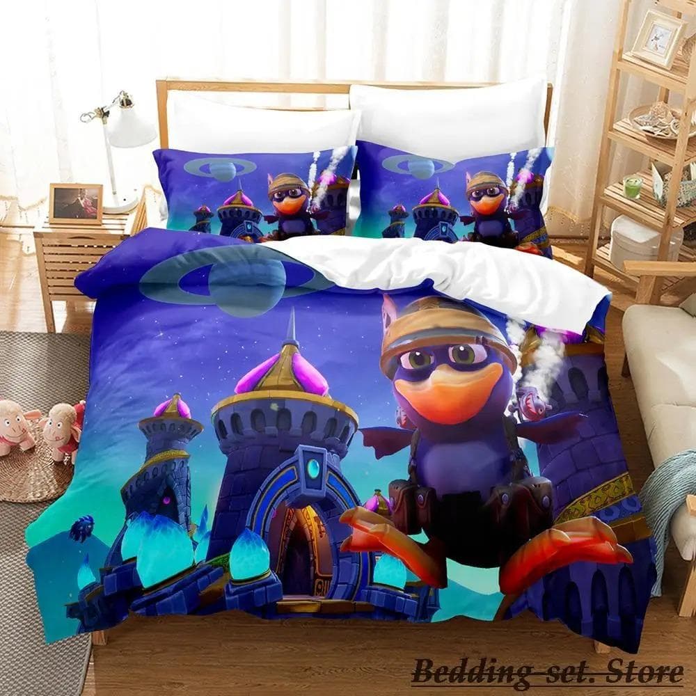 Spyro reignited trilogy Bedding Set Single Twin Full Queen King Size Bed Set Adult Kid Bedroom Duvetcover Sets Anime Gme AU Queen 210x210cm
