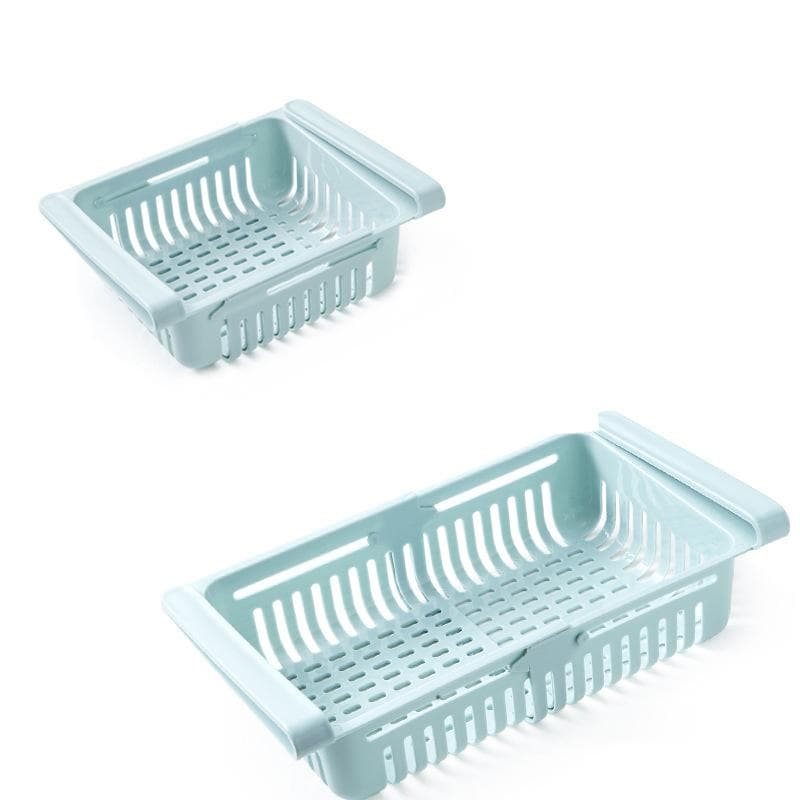 Fridge Drawer Organizer Retractable Multifunction Space Saving Refrigerator Storage Box Pink 20.5x16.4x7.6cm / 8.1x6.5x3.0in