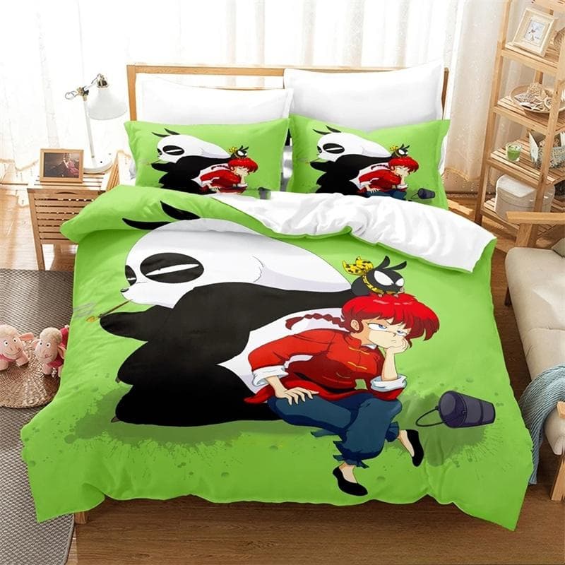 3D Printed Anime Anime Ranma 1/2 Bedding Sets exquisite bed supplies set duvet cover bed comforter set luxury birthday gift 155x220cm 3pcs