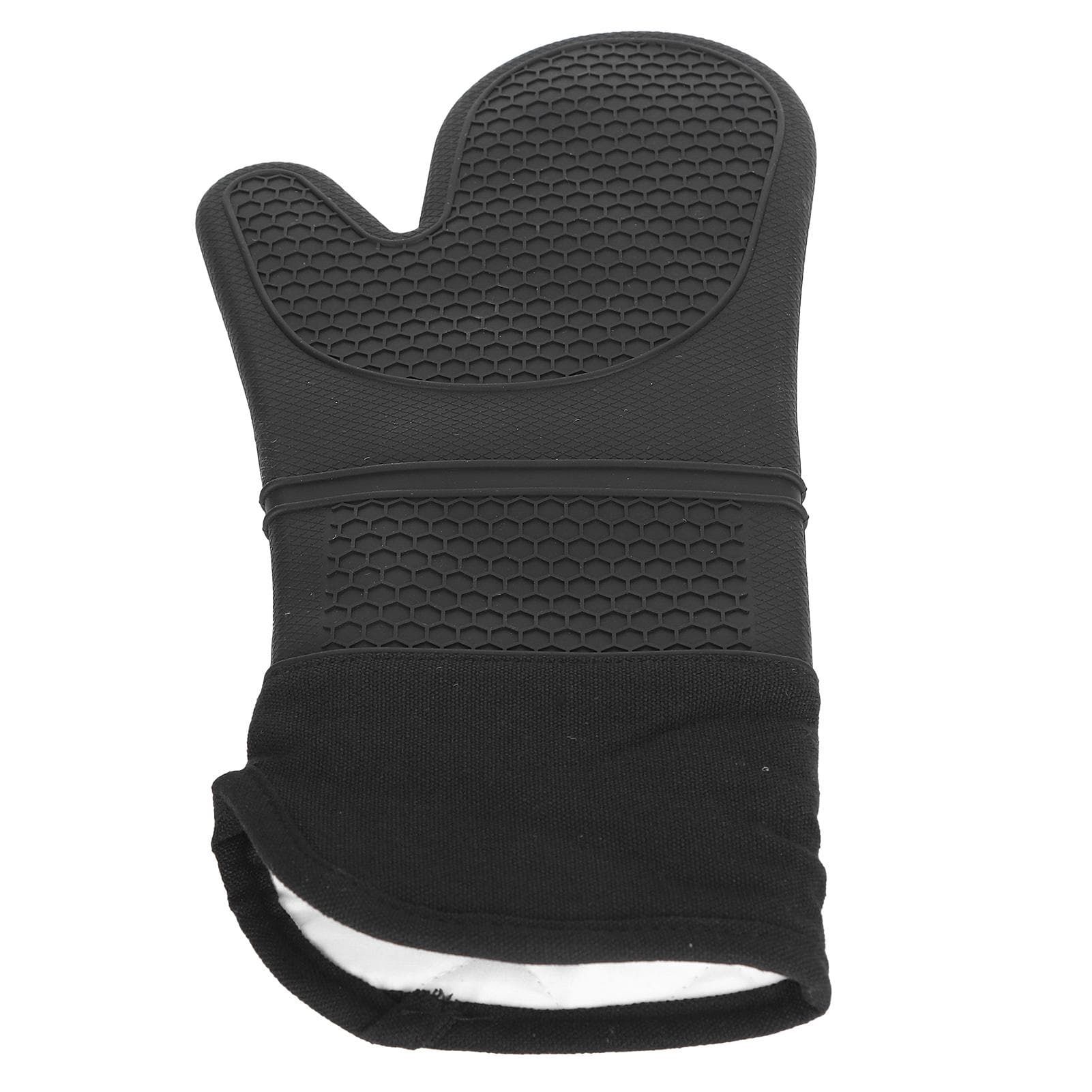 Oven Mitts Oblique Mouth Texture Silicone Nonslip Soft Durable Flexible to Use Cotton Lining