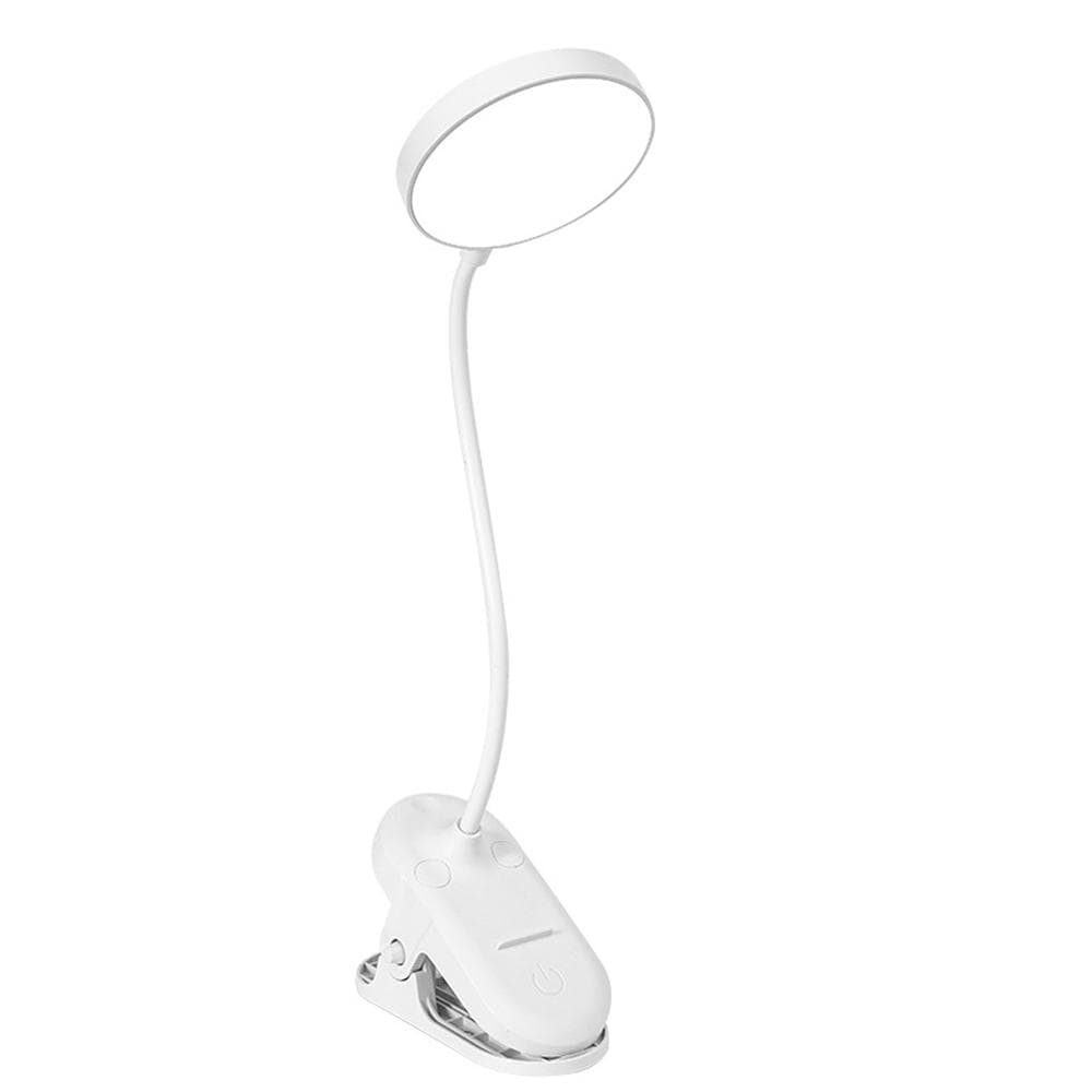 USB Powered LED Night Light for Bed Clip-on Reading Light with 3 Brightness Levels, Flexible Hose white