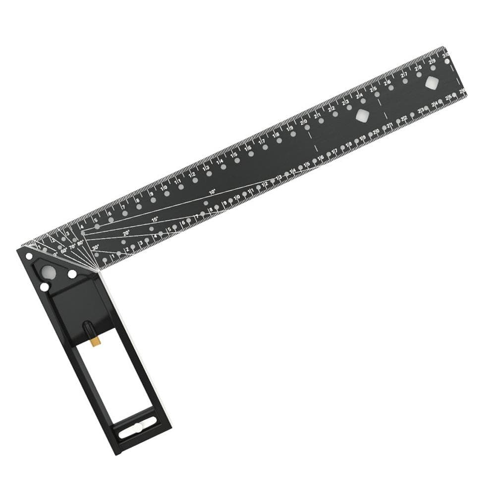 Multifunctional Right Angle Ruler 90 Degree Multi-Holes High Carbon Steel Angle Ruler Woodworking 300mm multicolour