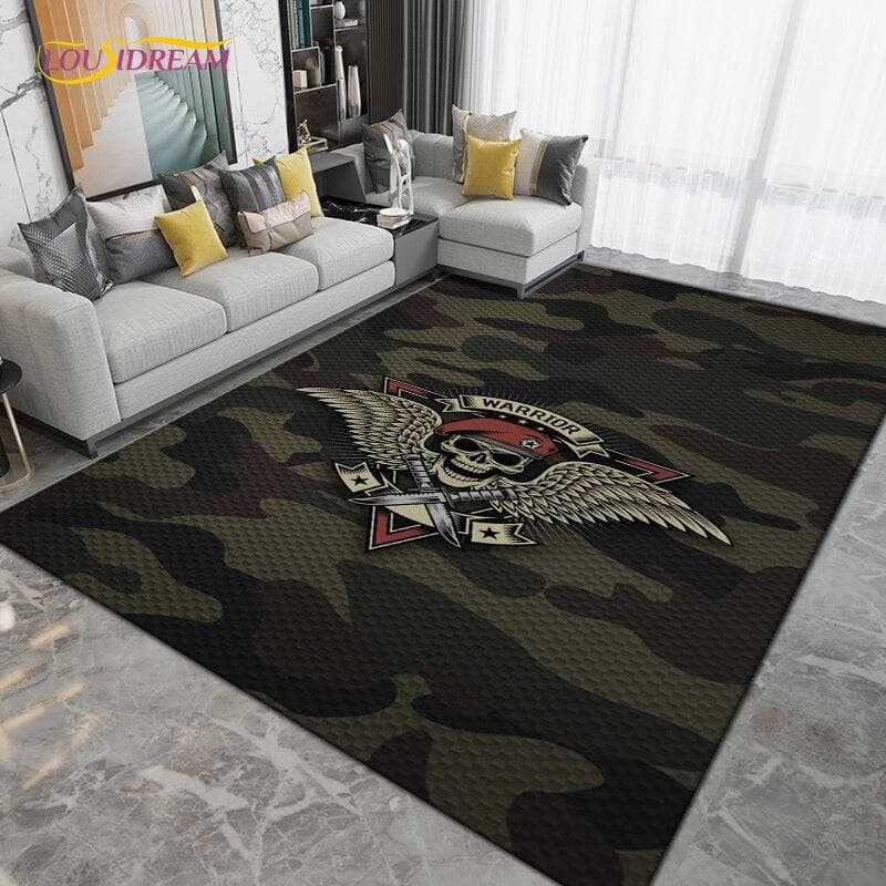 Military Camouflage Carpets for Living Room Bedroom Decorative,Outdoor Camping Rugs,Doormat Kitchen Bathroom Non-slip Floor Mats 60x90cm