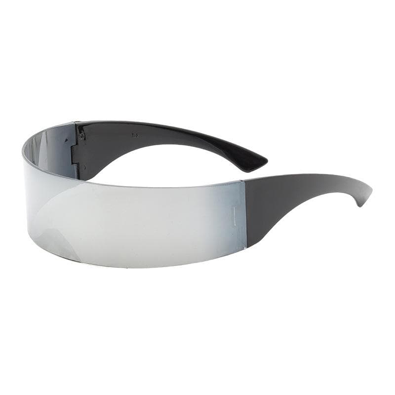 Futuristic Narrow Cyclops Visor Sunglasses UV400 Mirrored Lens Laser Eyewear for Men Stylish Costume Glasses