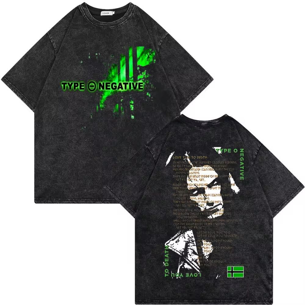 Rock Band Type O Negative Suspended In Dusk Streetwear Washed Vintage Tshirt Oversize Tee Men women Casual Top L