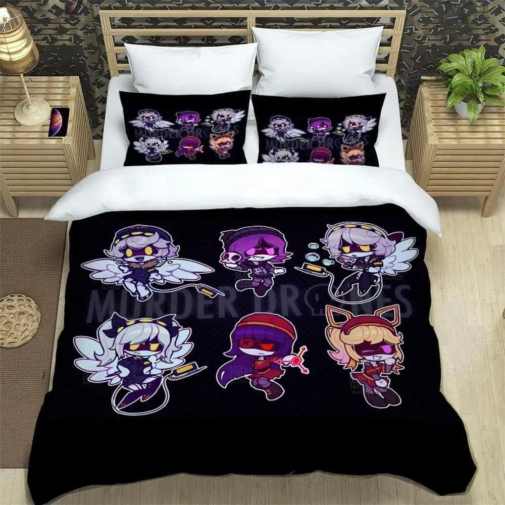 Murder Drones Cartoon Printed Bedding Sets exquisite bed supplies set duvet cover bed comforter set bedding luxury birthday gift AU Single 140x210cm