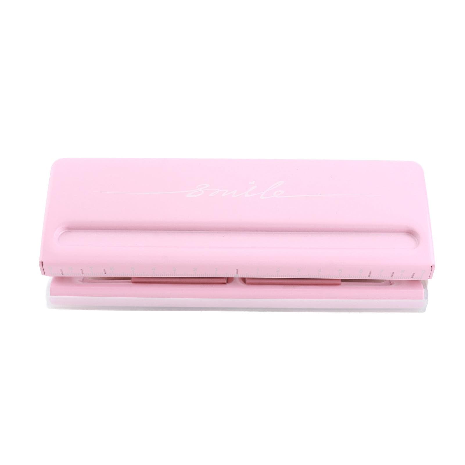 6 Hole Punch Pink Anti Slip Metal Structure Adjustable 6 Hole Spacing Paper Binding Planner Inserts