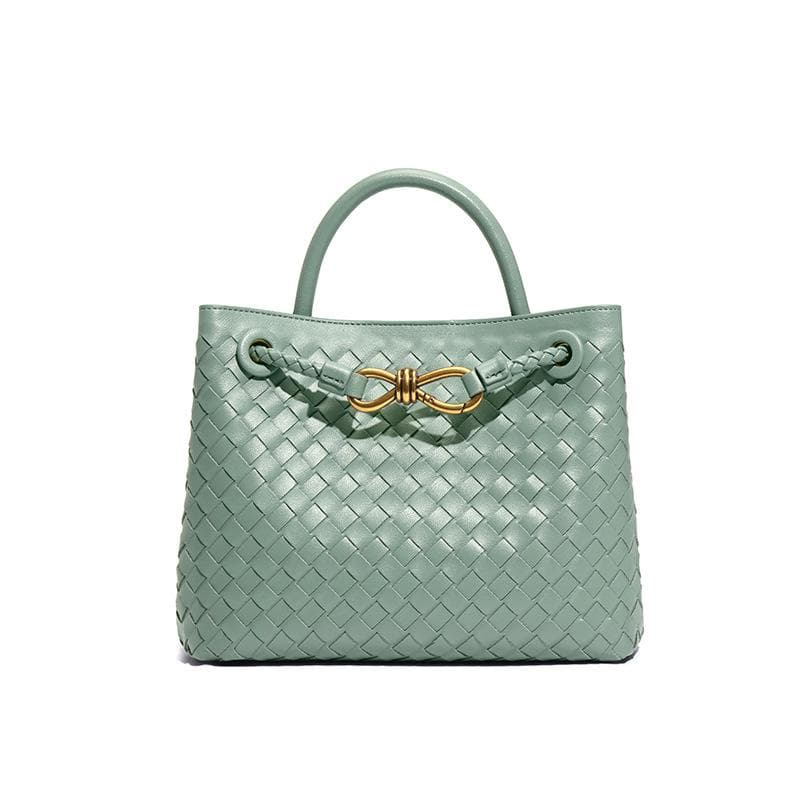 Fashionable and Niche Hand-held Women's Bag with A Bow, Hand-woven Metal, and A Casual, Large-capacity Single-shoulder Crossbody Bag