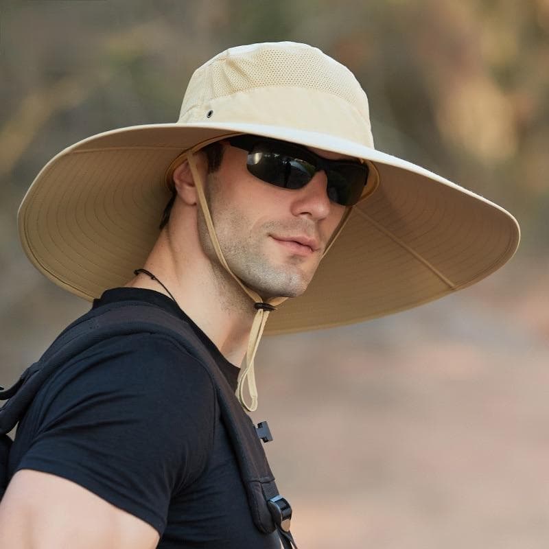 Men's 15CM Big Wide Brim Fisherman Hat Outdoor Waterproof Sun Hat Mountaineering Cap Fashion Hat Fishing Hats Unisex