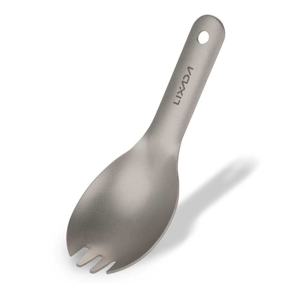 Lixada Short Handle Titanium Spork Ultralight Children Baby Spork Outdoor Camping Picnic Flatware Spork