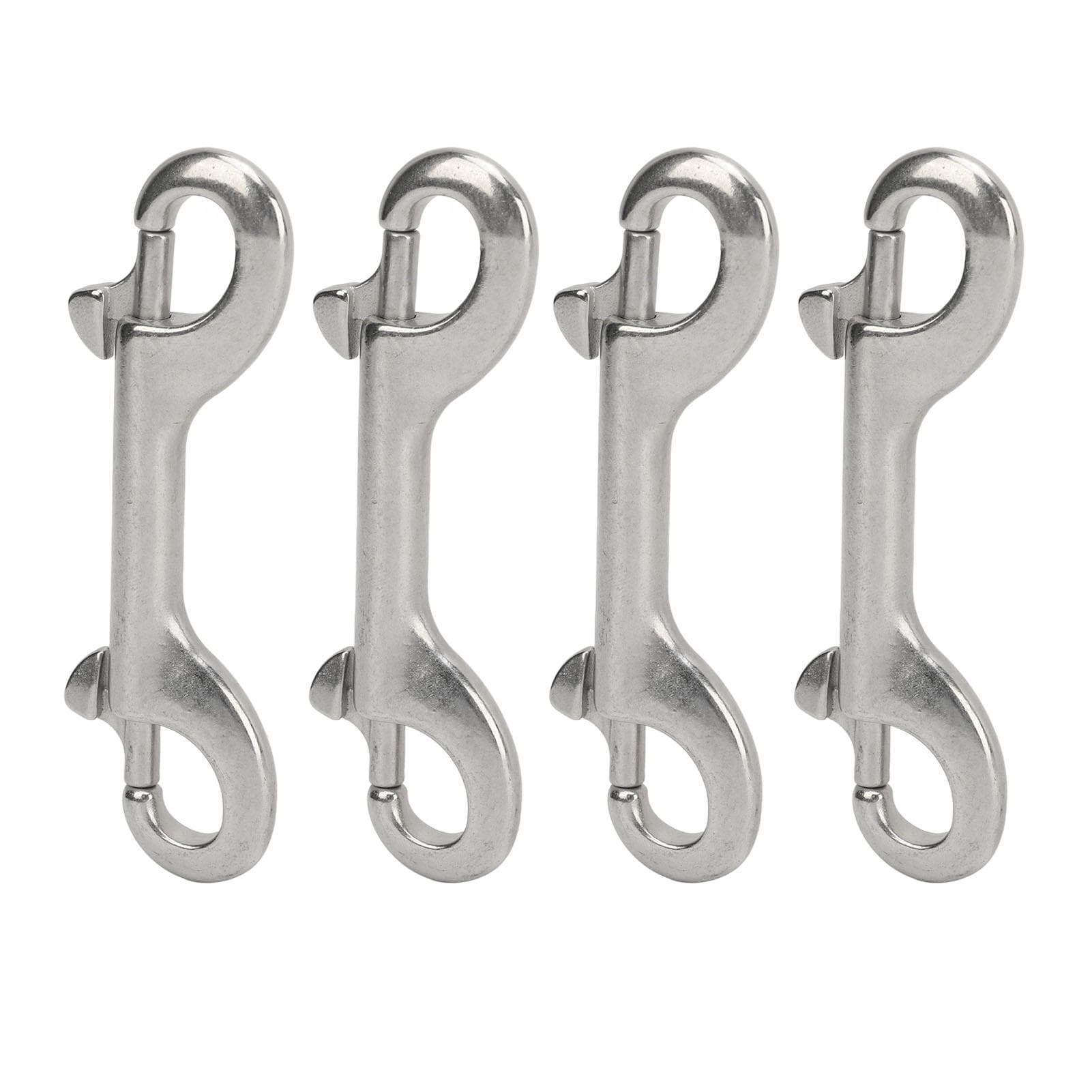 4PCS Double Ended Bolt Snap Hooks Marine Grade 316 Stainless Steel B Shape Chain Clip for Ropes 115mm / 4.53in 9LED