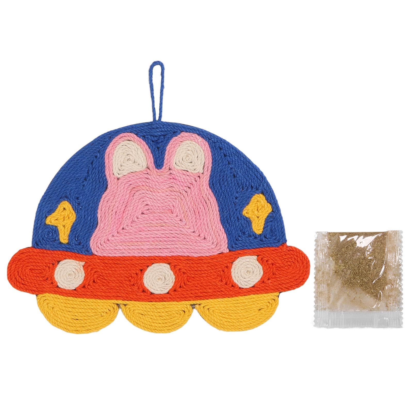 Cat Scratch Mat Prevent Slip Waterproof Cartoon Sisal Cat Scratching Pad Rug with Lanyard for Floor