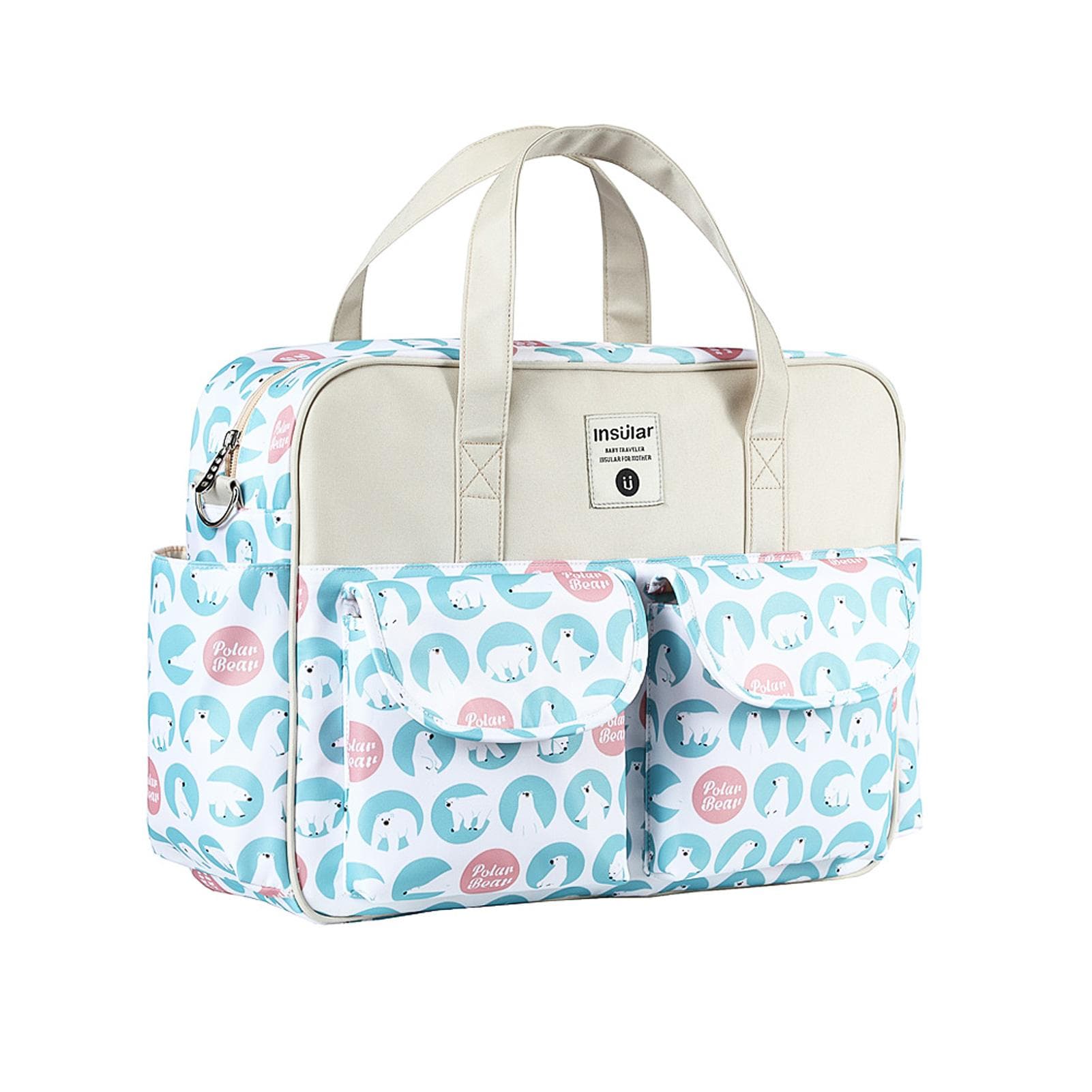 Insular Portable Diaper Bag Handbag Mummy Bag Travel Bag for Newborn Infant Necessities Supplements Polar Bear