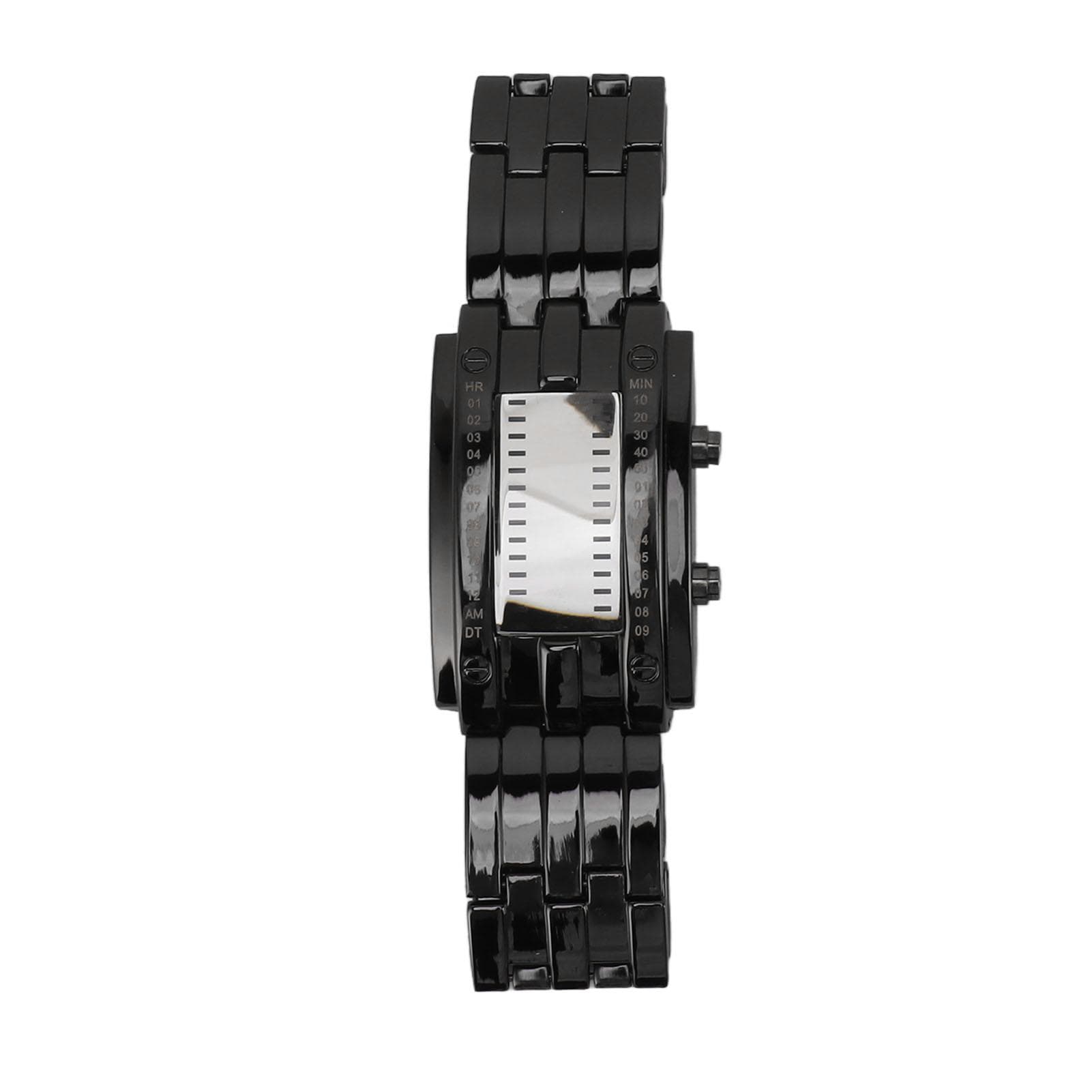 Dual Line Binary Watch Digital Blue LED Alloy Binary Fashion Wrist Watch for Students Couples Black