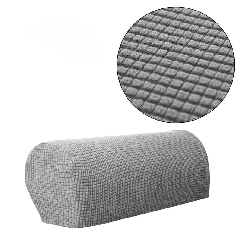 Covers Armrest Stretch Sofa Couch Removable Arm Chair 1Pair Protector Armchair 55x15x25cm light gray