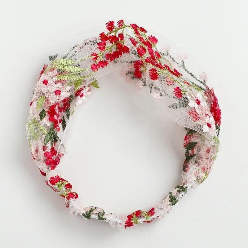 Ruoshui Summer Woman Elegant Lace Hairband Floral Headband Turban Women Headwear Hair Accessories Girls Bezel Fashion Bandana