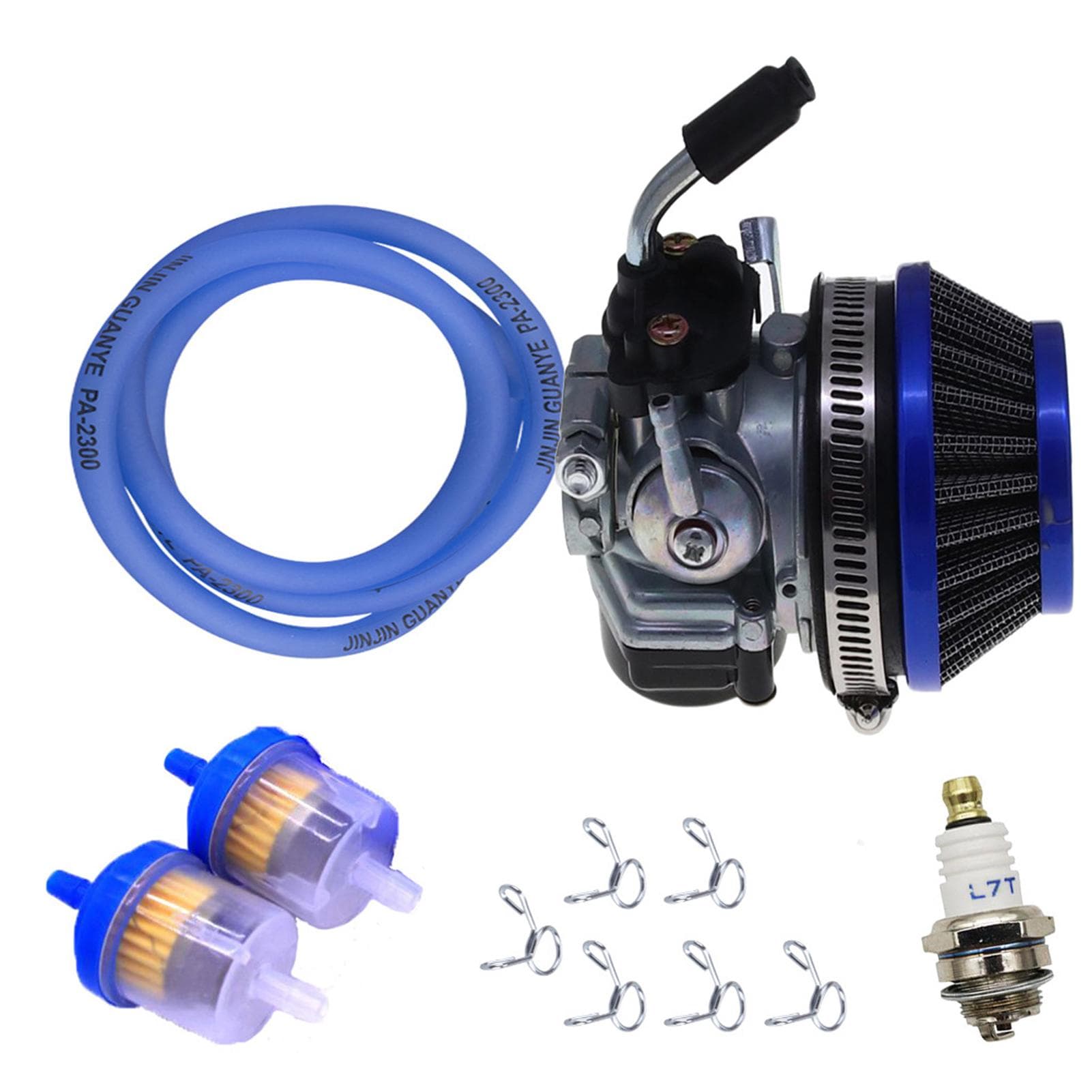 Racing Carburetor 2 Stroke 49cc 50cc 66cc 80cc 100cc With Air Filter For 2 Stroke  Engine Gas Motor blue