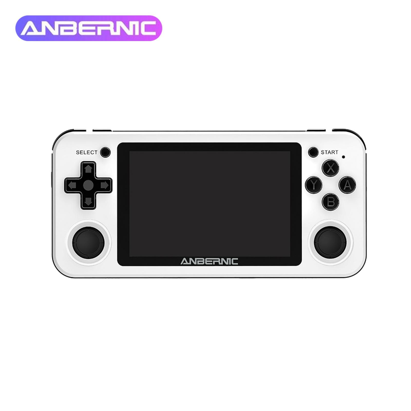 ANBERNIC Handheld Game Console, Portable Game Console with 3.5 Inch IPS Screen Double 3D Rocker white