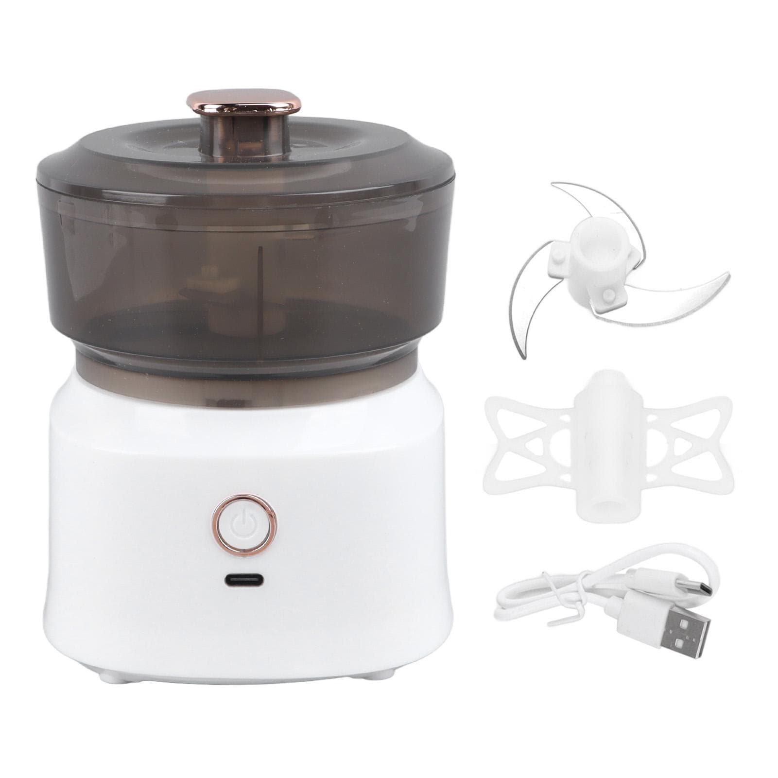 Electric Meat Grinder Electric Peeling Garlic Masher Kitchen Food Chopper USB Charging Meat Grinder L(for 6.5-9kg) white