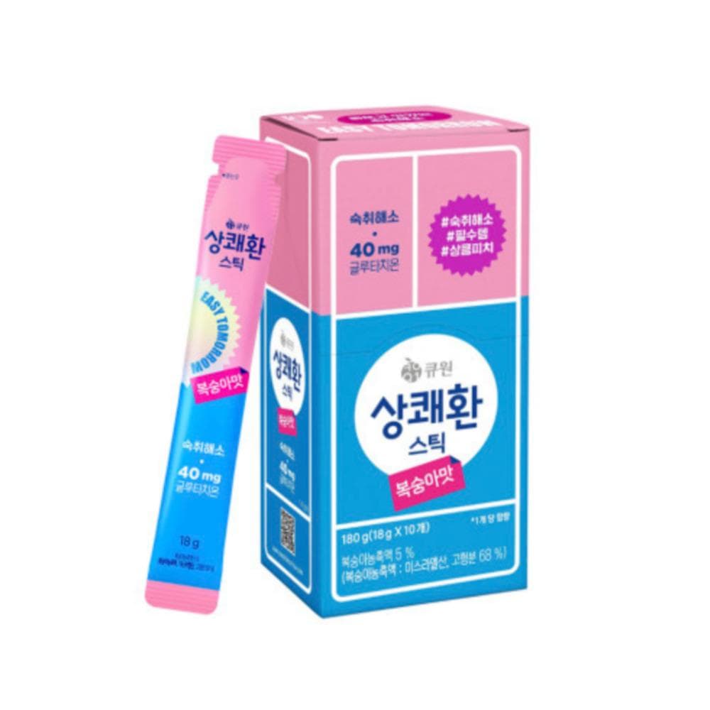 [Q ONE]  RENEWAL  Easy Tomorrow Hangover Relief Sticks 18g 4 flavor Peach 10 sticks