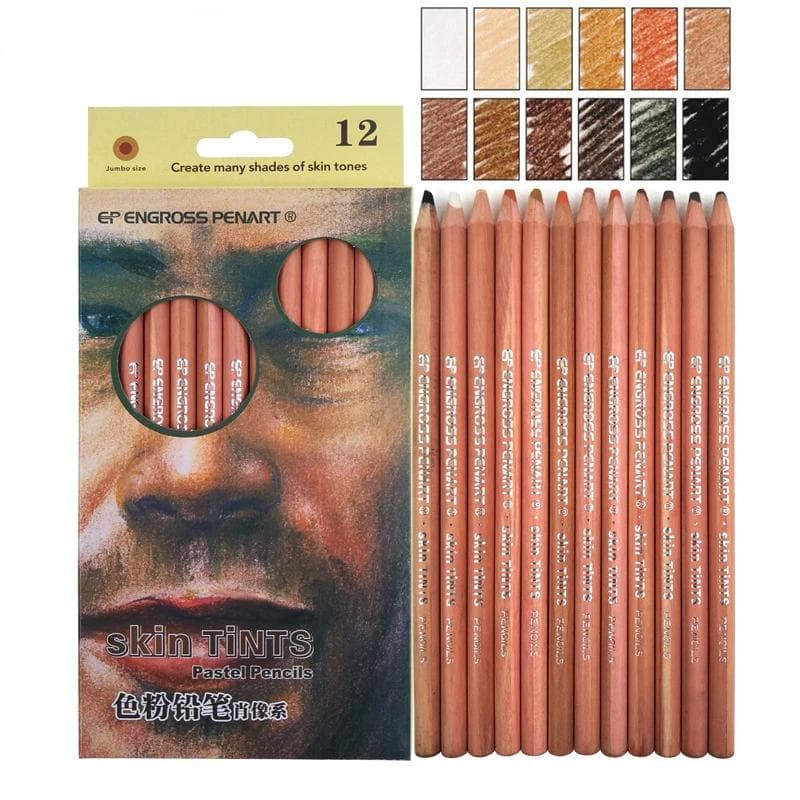 Professional 12 Colors Skin Colored Pencils Set Portrait Color Charcoal Drawing  School Student Supplies for Artist skin