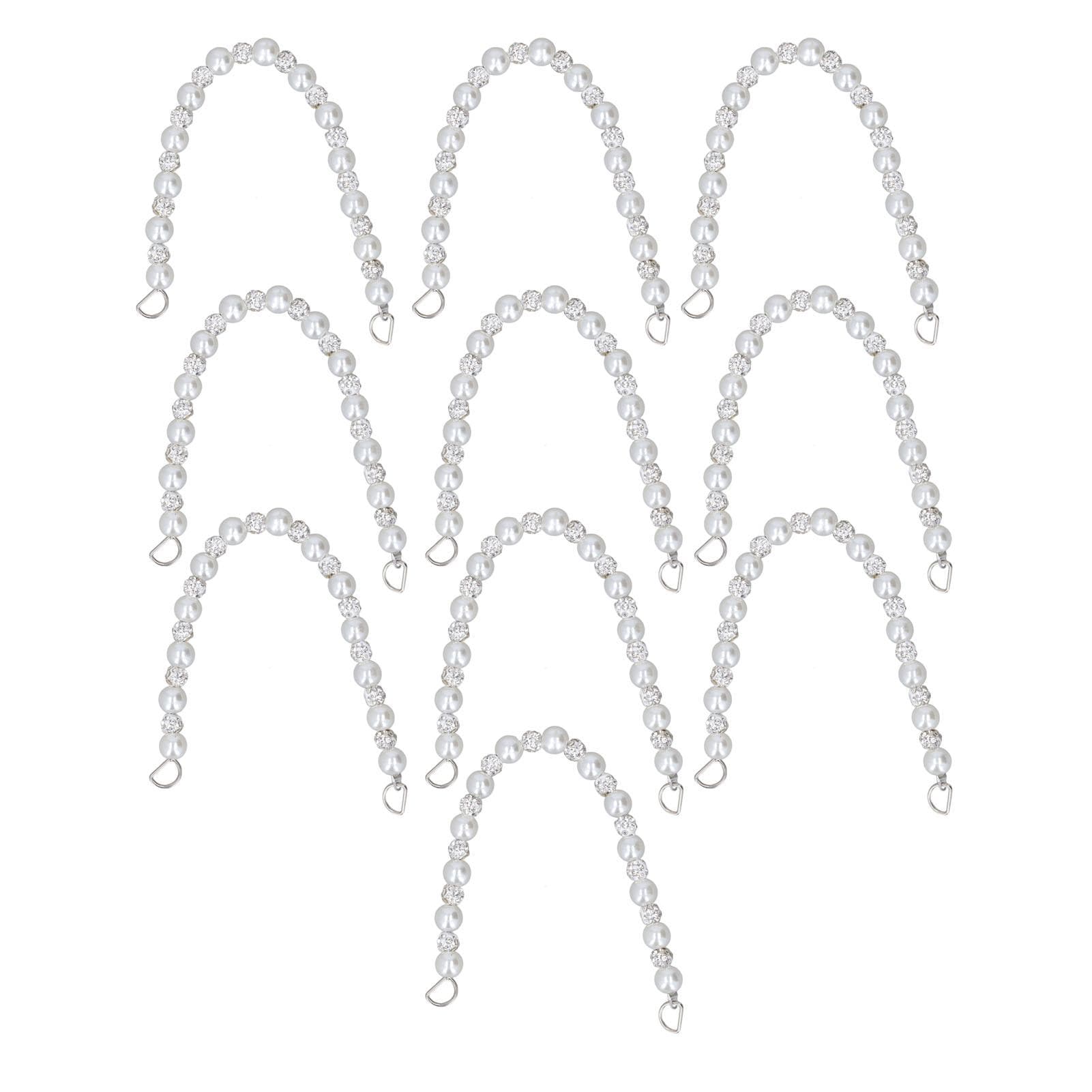 10pcs Pearl Bag Chain Polishing Process Beautiful Pearl Purse Strap Decorative Pearl Strap for
