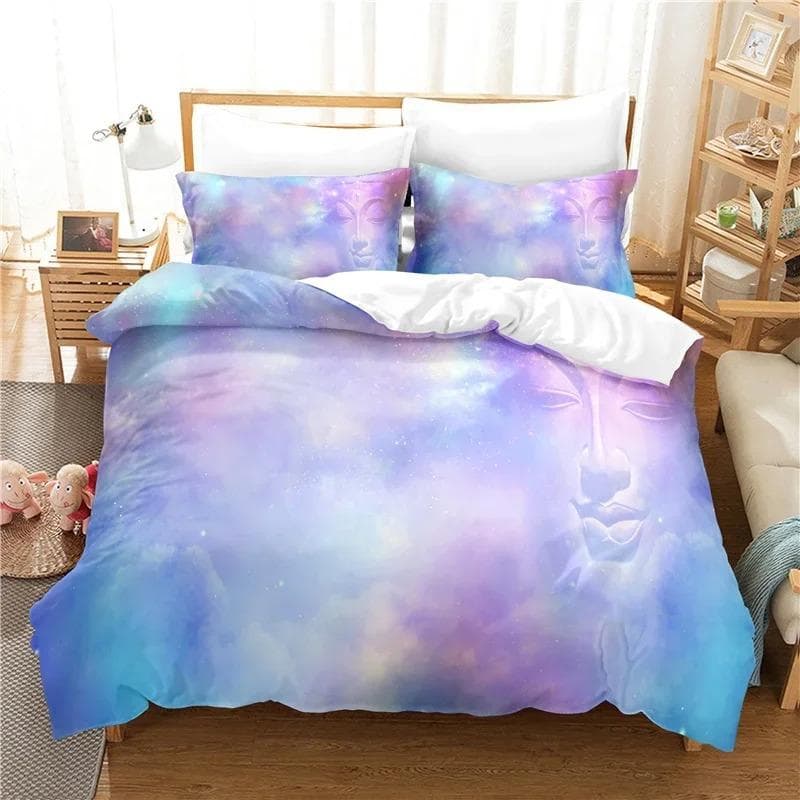 Buddha Statue Bedding Set Duvet Cover Set 3d Bedding Digital Printing Bed Linen Queen King Full Size Bedding Set Fashion Design EU Single 135x200cm
