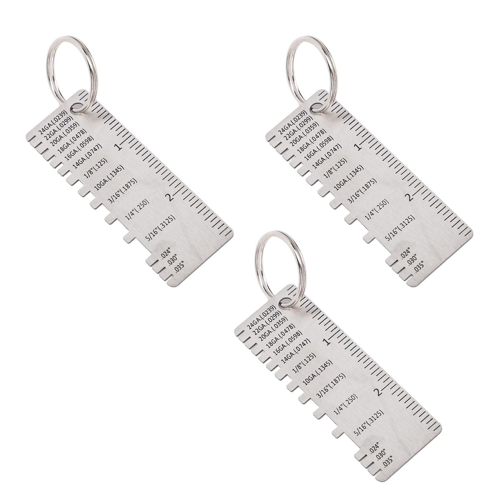 3Pcs Metal Sheet Thickness Gauge Stainless Steel Wire Welding Gauge Welding Measuring Inspection