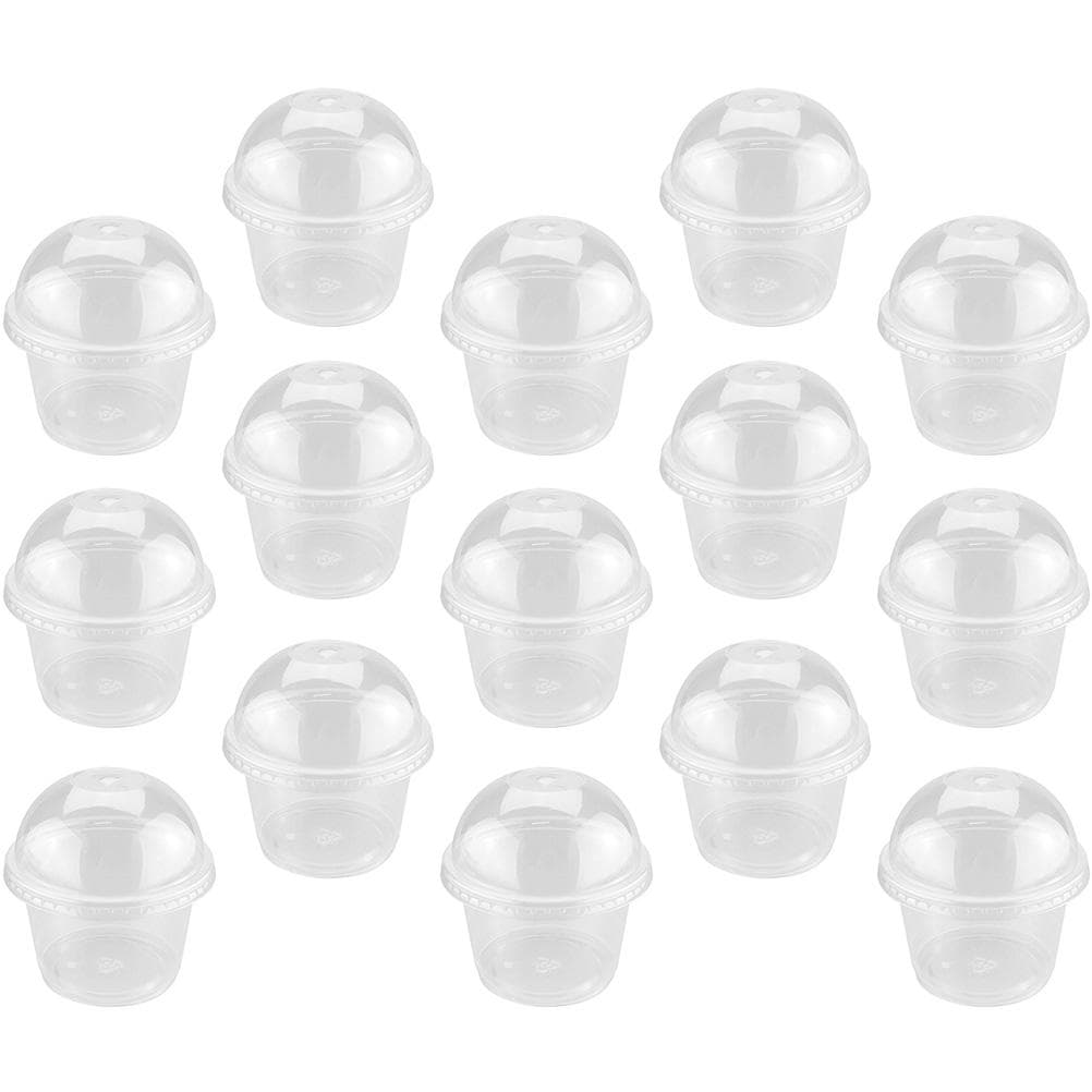 100pcs Disposable Plastic Pudding Cups with High Lid for Yogurt Cup Dessert Ice Cream Cup With Lid Plastic Cake Cup Packaging