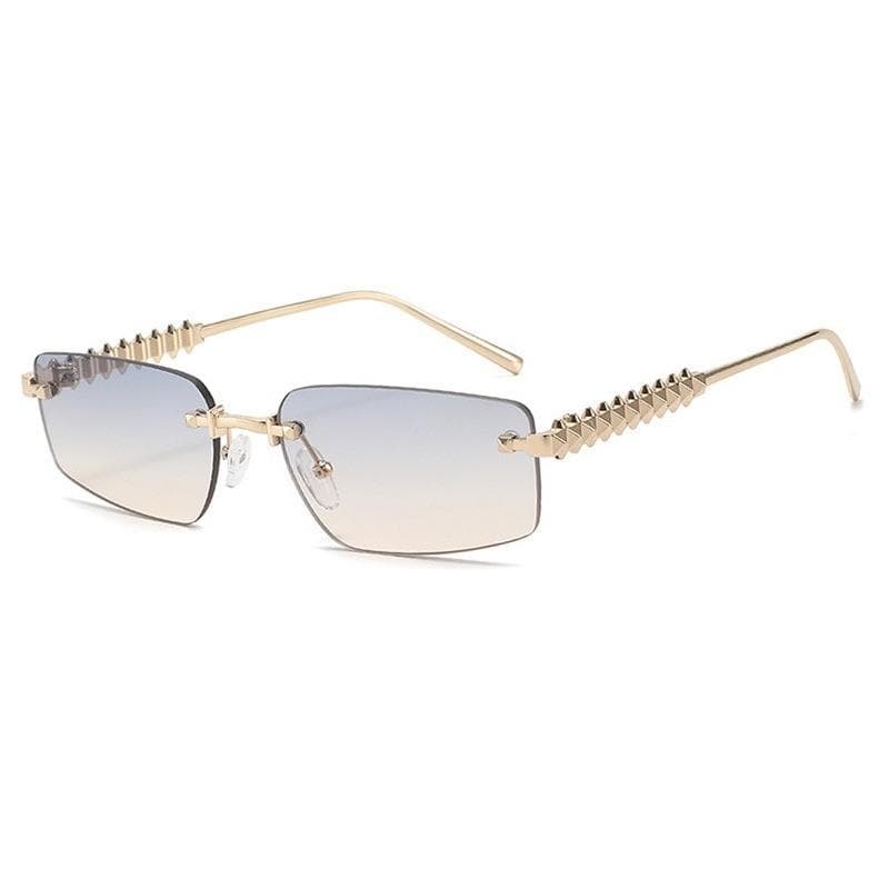 Retro Cat Eye Sunglasses Women Vintage Chic Metal Rectangle Frames Small Size Frameless Multicolor Eyewear Accessories only 1pcs sunglasses