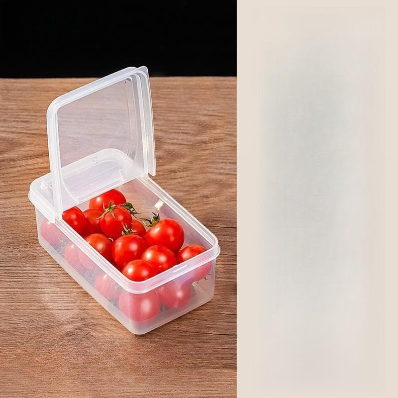 Double-Grid Food Storage Box, Minimalist Clear Storage Box For Kitchen,Kitchen,Summer Beach Party,Food,Camping,Organizer,Room Decor,Kitchen Items. single compartment clear