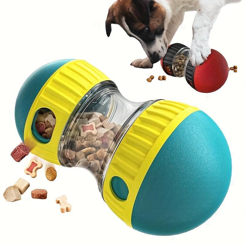Large Interactive Dog Toy - Slow Feeder Rolling Treat Dispensing Ball, Durable Plastic Material, Prevents Destructive Habits & Engages Pet Minds green