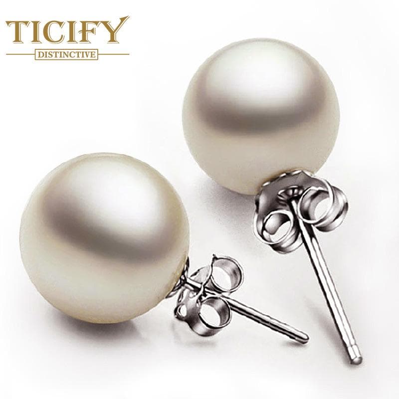 Female Earrings Pearl Nanyang Beizhu Ear Acupuncture 8mm white