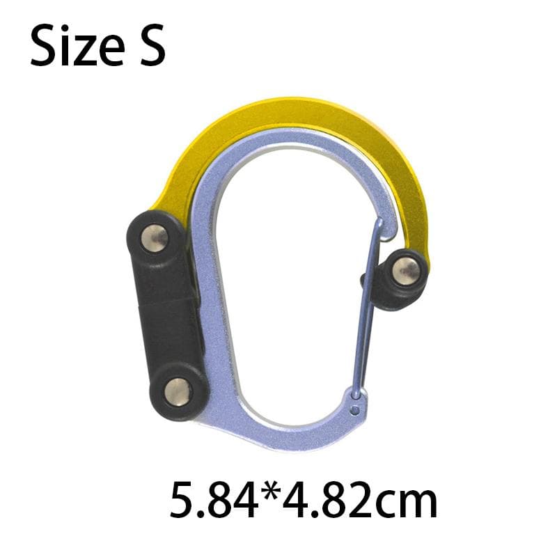 Multifunctional Hybrid Gear Clip Carabiner 360 Degree Rotating Hook Strong Buckle Camping Hiking Travel Backpack Outdoor Gadget gold