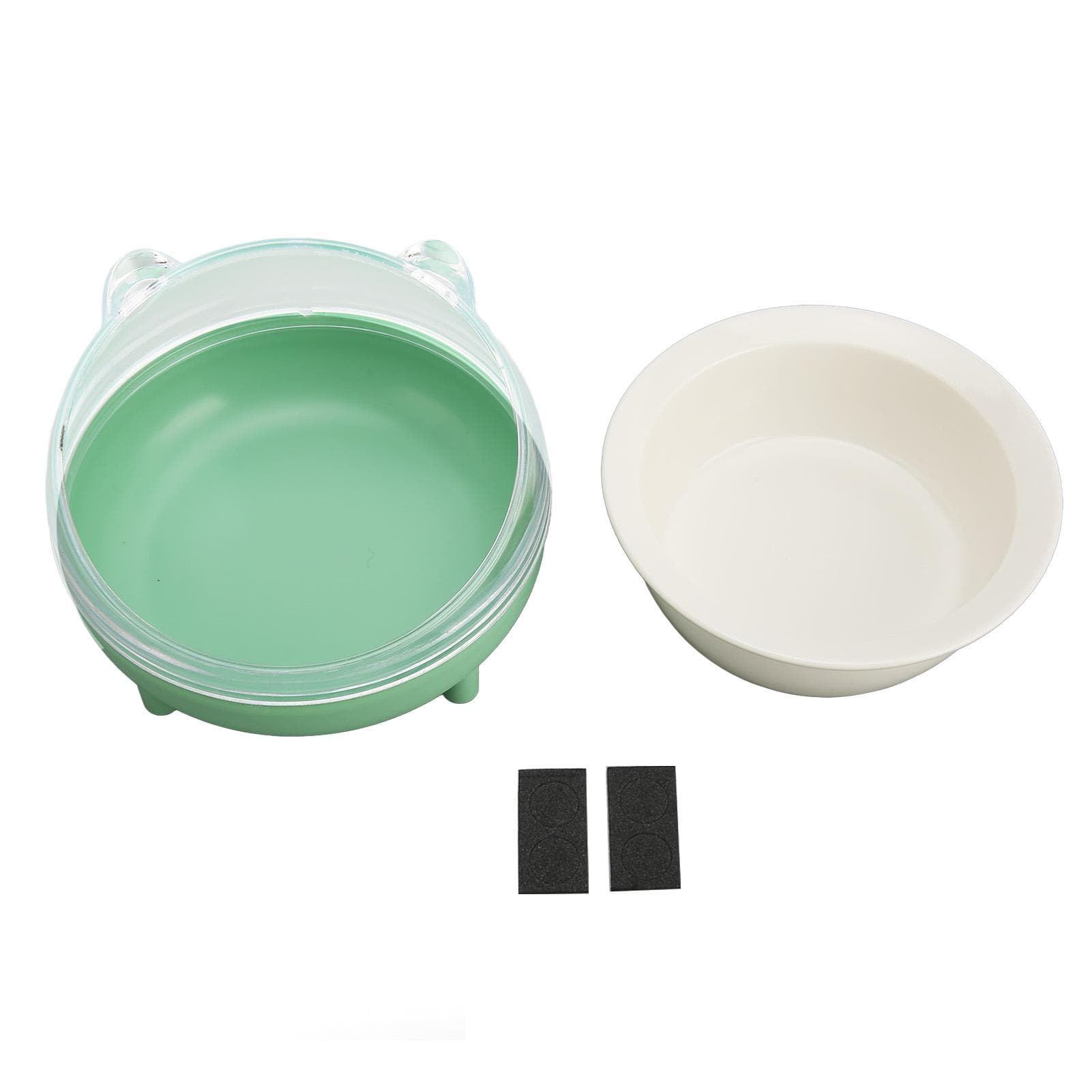 Cat Food Bowl Dual Use Large Capacity Tilted Elevated Ceramics Pet Food Bowl with Stand for Dogs light green