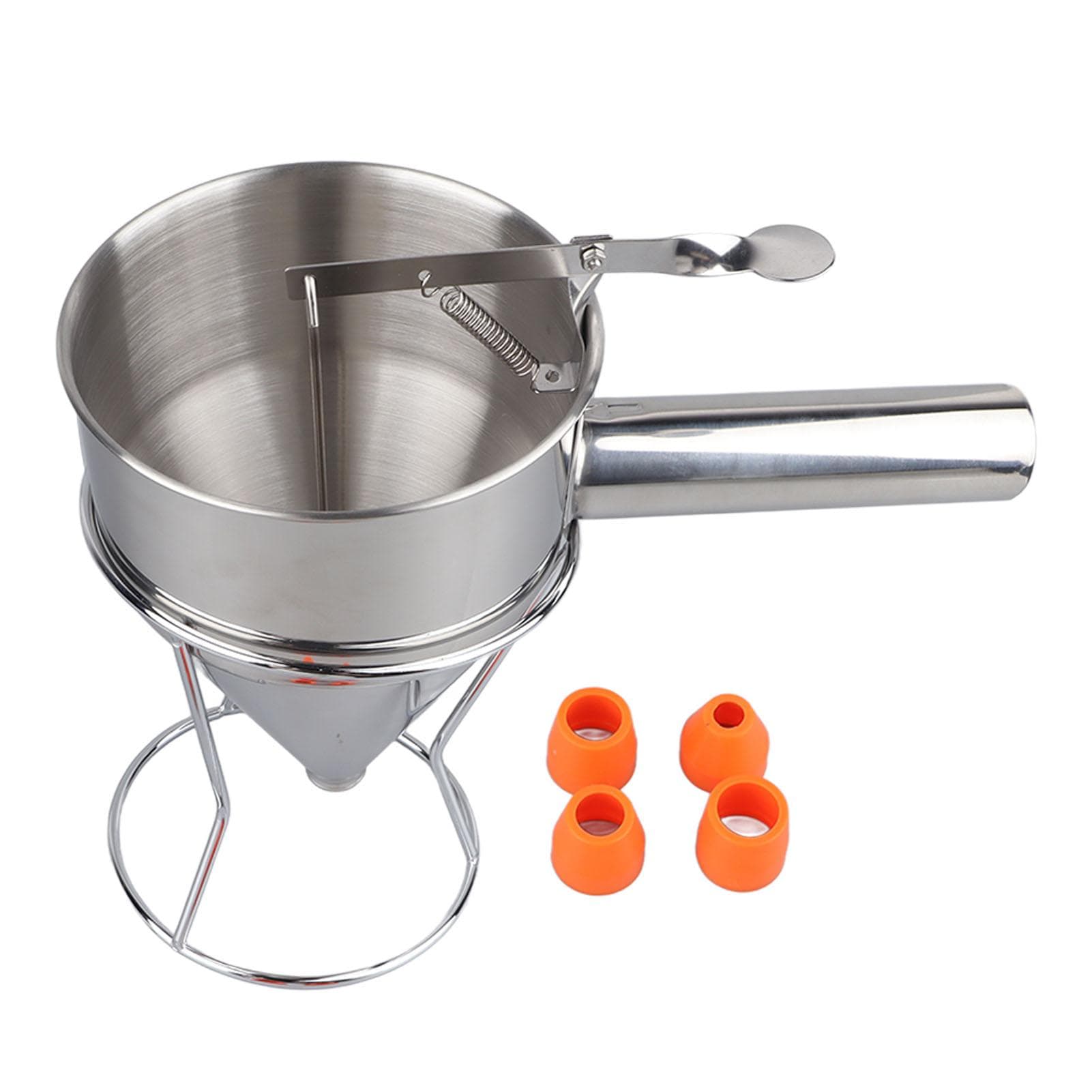 Batter Dispenser Stainless Steel Pancake Batter Dispenser with 18mm 4PCS Silicone Mouth for L