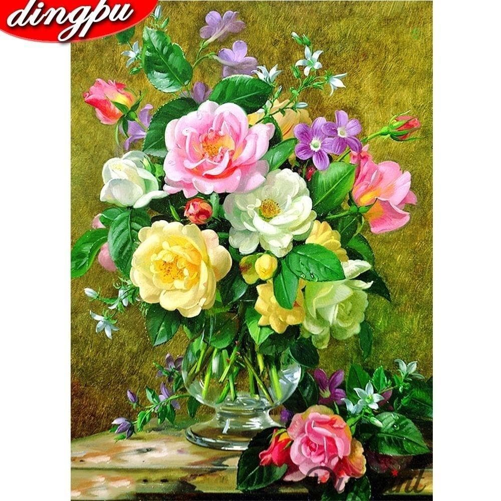 Flowers Diamond Painting Full Drill Peony Arrival Diamond Embroidery Home Decoration Diamond Art 20X30CM