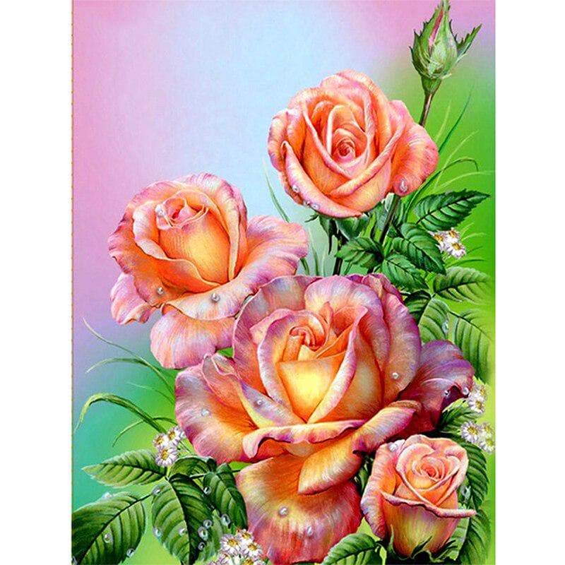 DIY Diamond Painting Flower Full Sets Diamond Mosaic Cross Stitch Home Decoration Diamond Embroidery Wall Art 20X30CM
