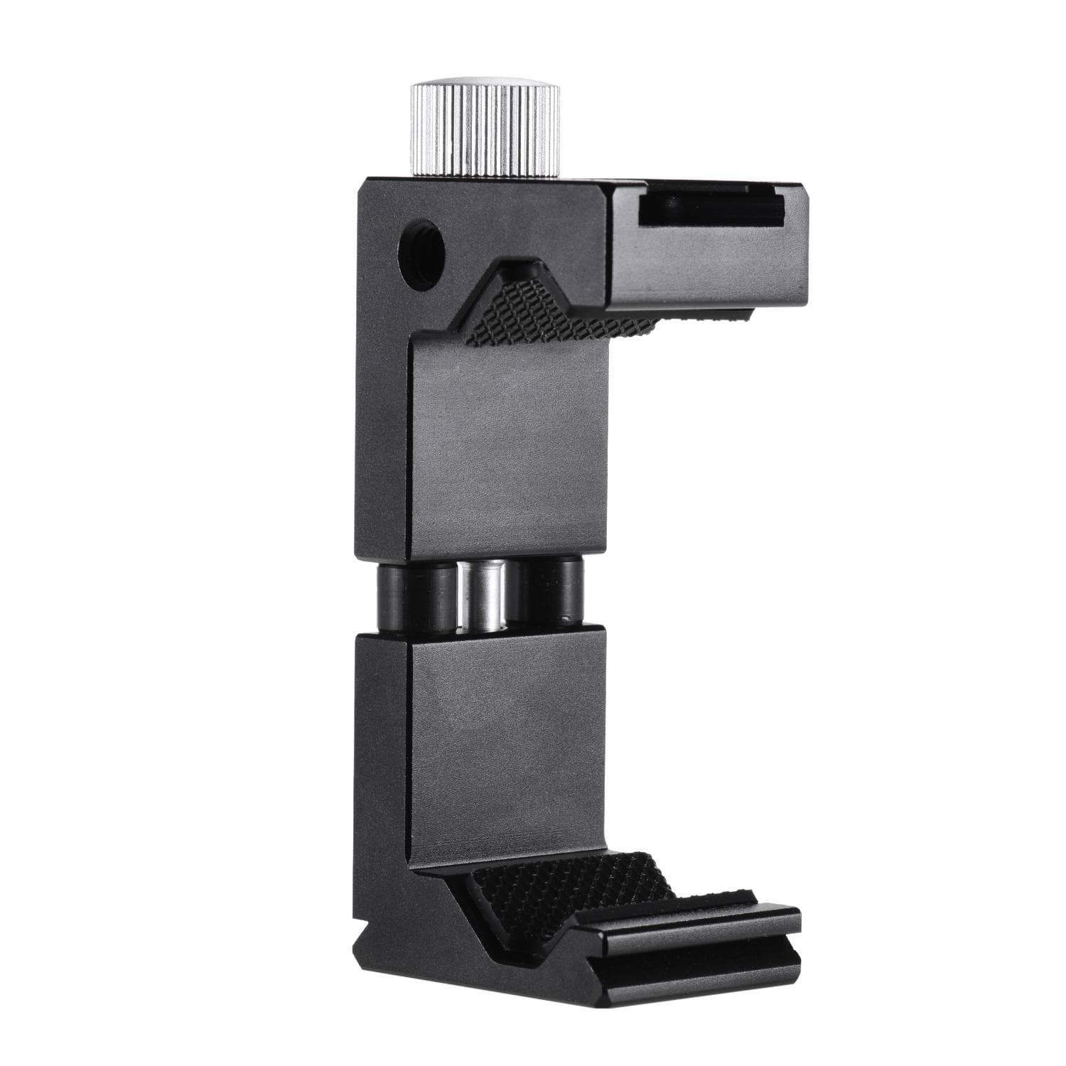 Phone Tripod Mount Clamp Universal Phone Holder Clip With 1/4 Inch Screw Hole for Selfie Vlogging black