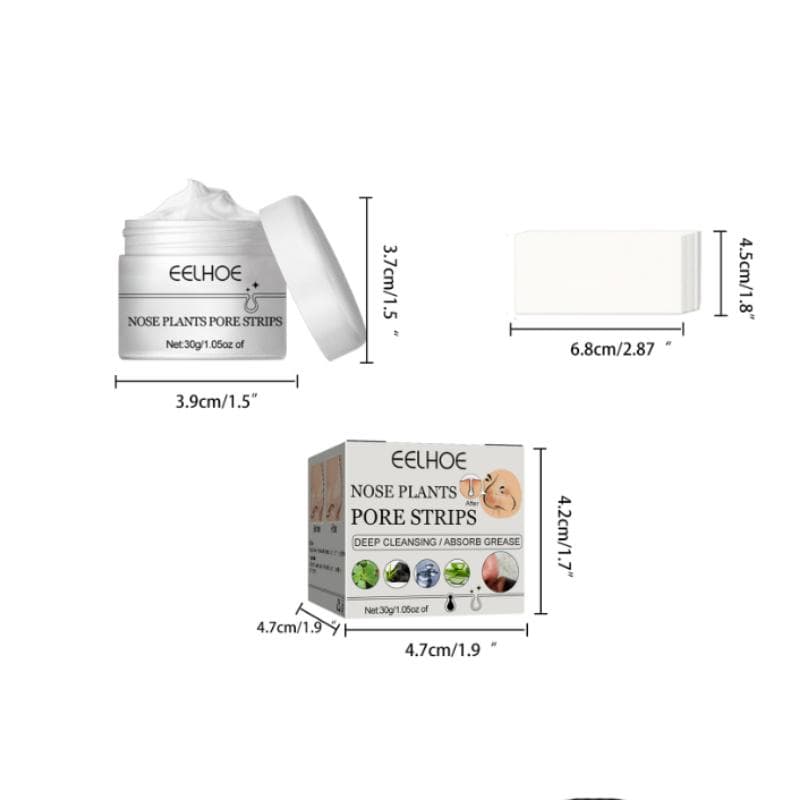 60Pcs Tearing Type Nose Strips with Blackhead Removal Nose Mask, Pore Cleansing Nose Patch 30g