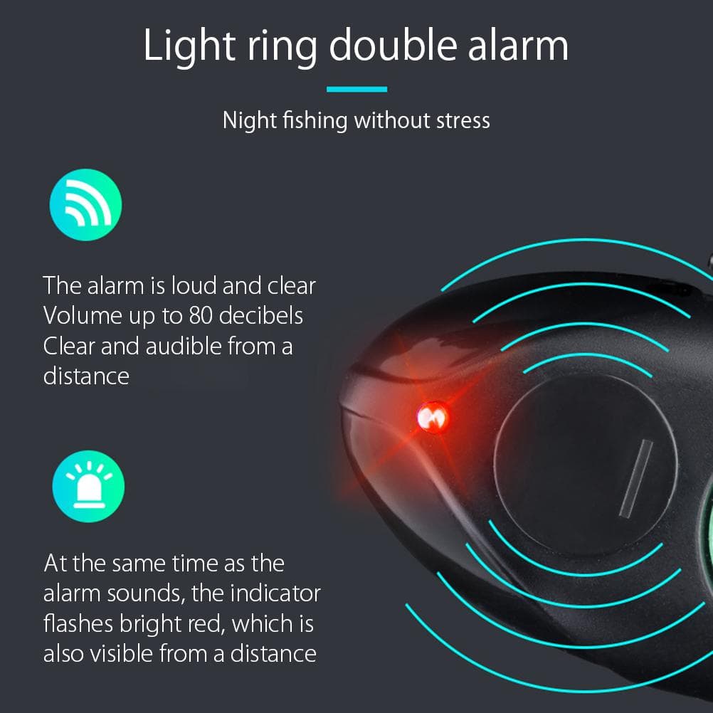 Auto Fishing Rod Alarm High Sensitive Electronic Fishing Rod Light Fish Bite Lure Alarm Locator Clip