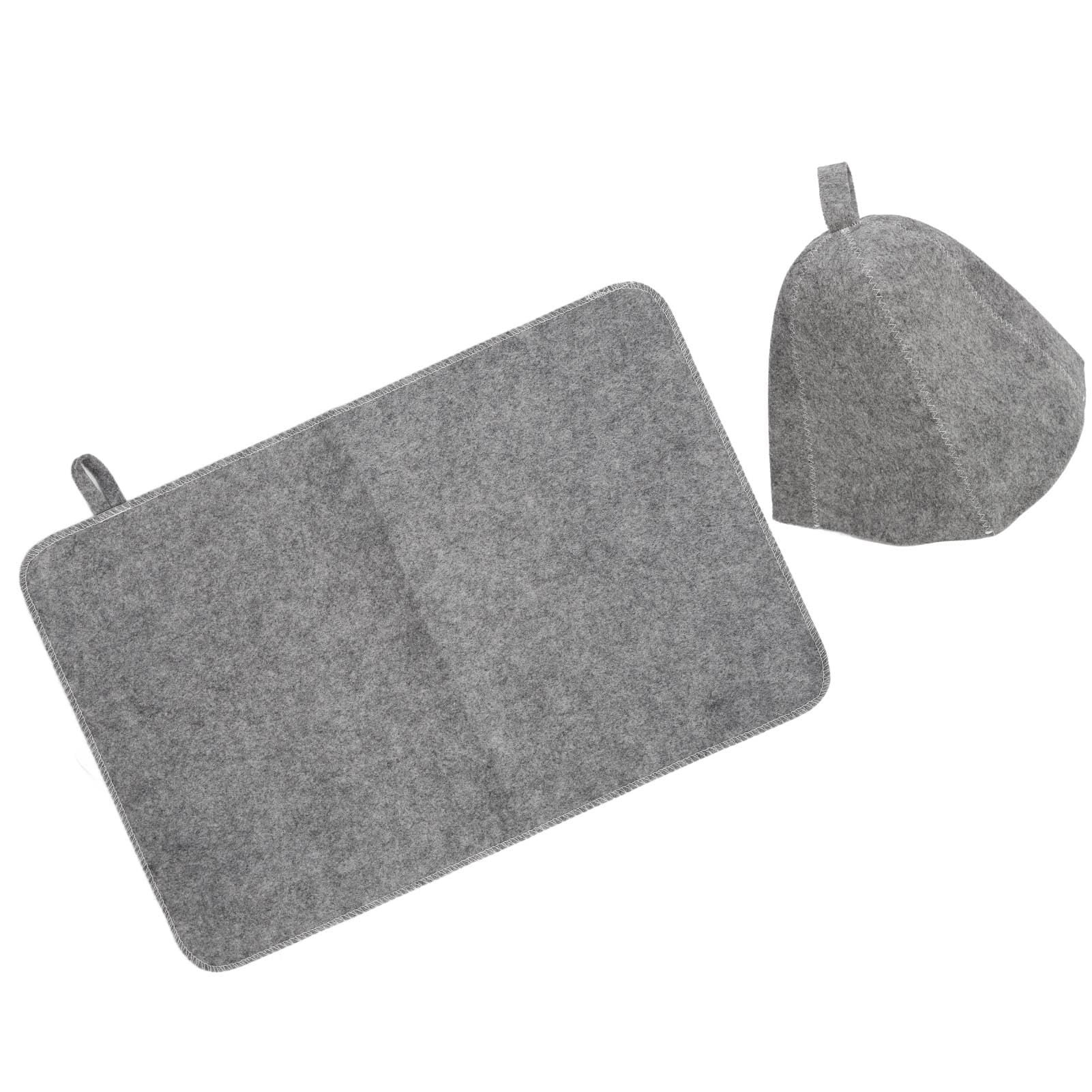 Sauna Felt Set Absorbent Bath Felt Hat Sauna Pad Poratble Bathroom Hair Cover for Man Woman