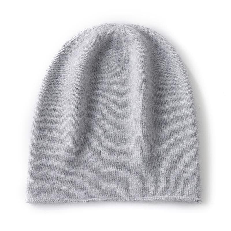 Winter 100% Cashmere Knitted Unisex Warm Hat High Quality Solid Leisure Sleeve Hat Men's And Women's High Quality Hat One Size