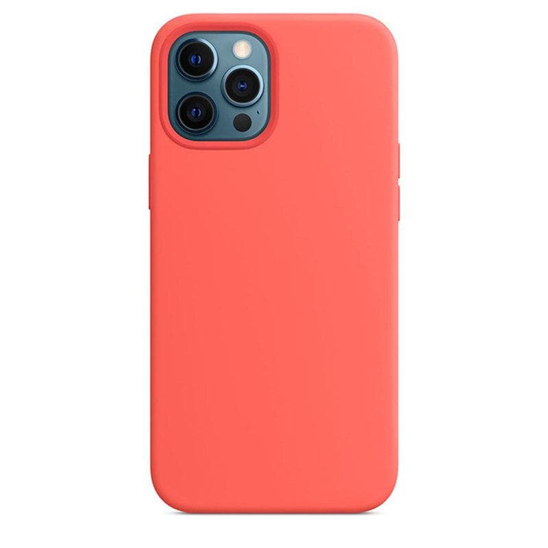 Luxury Silicone Case For iPhone 13 Mini 15 14 Pro MAX Cases For Apple iPhone 11 12 13 mini Full Cover With Box iPhone 14 Plus pink-orange