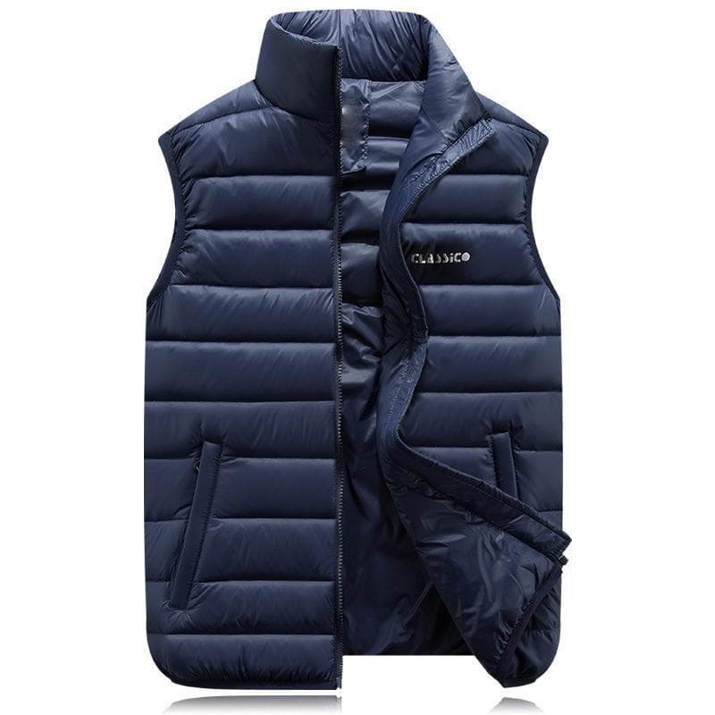 Couple's Lightweight Down Cotton Jacket 200 Kg Waistcoat Oversize Fat Mm Down Cotton Vest for Fall and Winter Men and Women XXXXL dark blue