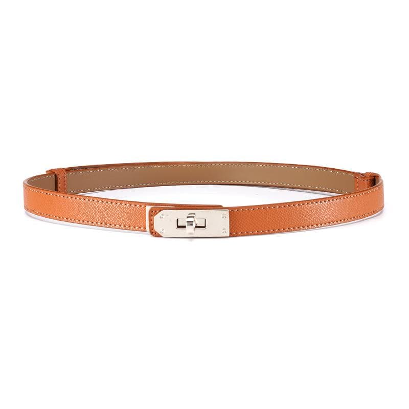 Ladies Belt, Double-Sided Leather High-Quality Waistband Thin Belt With Dress Decoration H Home Double Cowhide Belt Women average size (about 105-110CM)