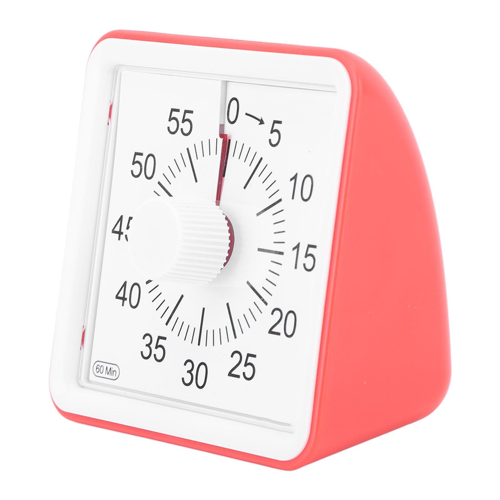 Visual Timer Silent Quiet Counting 60 Minutes Countdown Timer for Students Kitchen Red red