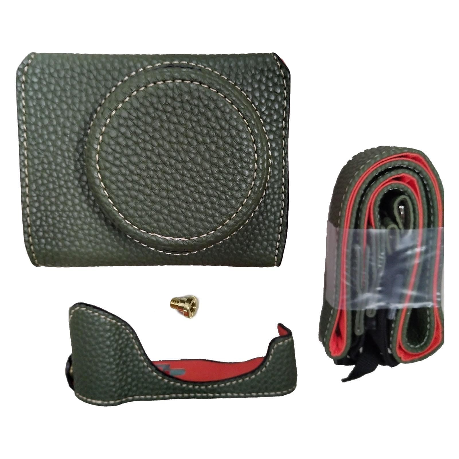 Portable Camera Protective Case Retro Style Camera Case Carry Bag with Opening Bottom Shoulder green