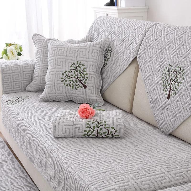 Thick Cotton Sofa Covers Slipcovers for Couch Anti-Skip Garden Armchair Sofa Towel Decorative Couch Cover for Living Room White 70x70cm  1PCS