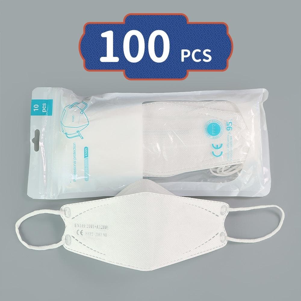 Fish Shape FFP2 Colorful Face Mask Mascarillas Anti-fog Dust Respirator Breathable Adult Masks 100PCS white